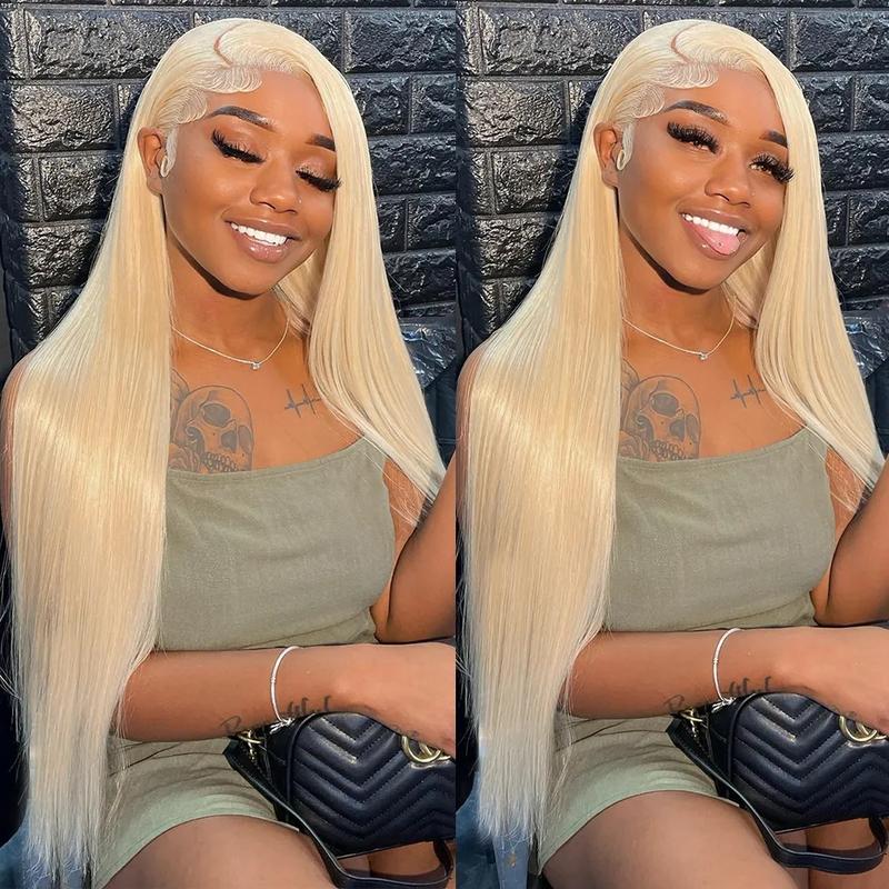 200% Density 13x6 HD Transparent 613 Blonde Lace Frontal Remy Hair Wigs 613 Bob Wig Brazilian Bone Straight 13x4 Lace Front Virgin Hair Wigs Buy 1 613 Blonde Wig Get 1 Pink Bag 1 HD Wig Cap 1 Brown Wig Cap and 1 Eyelashes hair  wigs