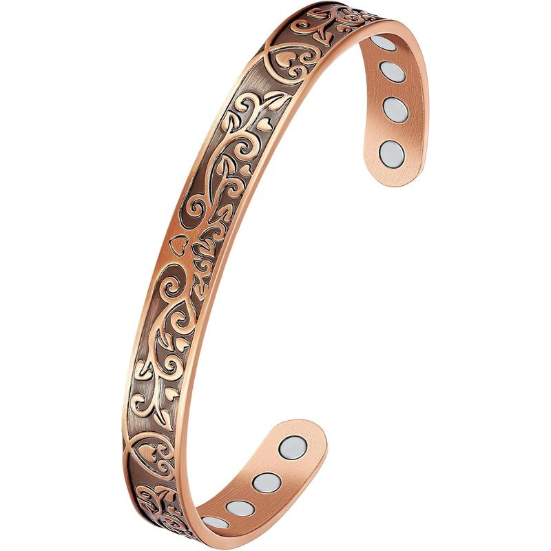 Jecanori Copper Bracelet & Ring for Women, Magnetic Bracelets and Ring, Pure Copper Jewelry Gift