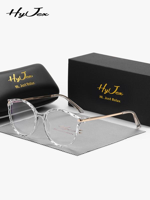 Unisex Vintage Style Eyeglasses with Glasses Cloth & Box, Basic Flat Frame Fashion Eyeglasses for Women & Men, Fashion Eyeglasses for Work, Daily Decor