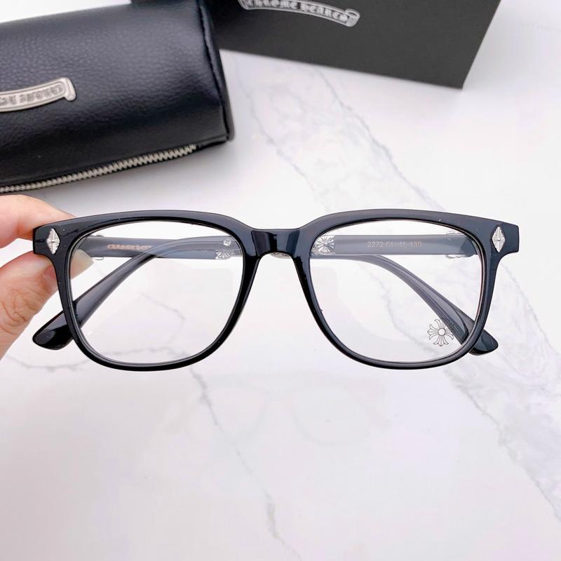 Chrome Hearts Fashion Eyeglass Frames for Men and Women, Oval Full Rim in European Style with Natural Material Lens - PC Frame, UV Protection - Unisex