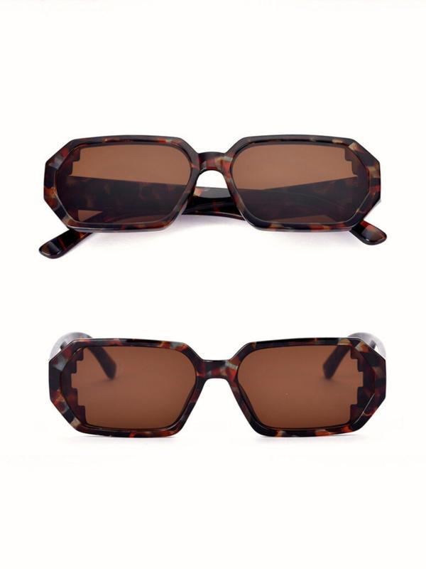 Women's Fashionable Tortoise Irregular Frames Sunglasses, Trendy Casual Sunglasses for Everyday Use, Fashion Accessories for Outdoor Activities