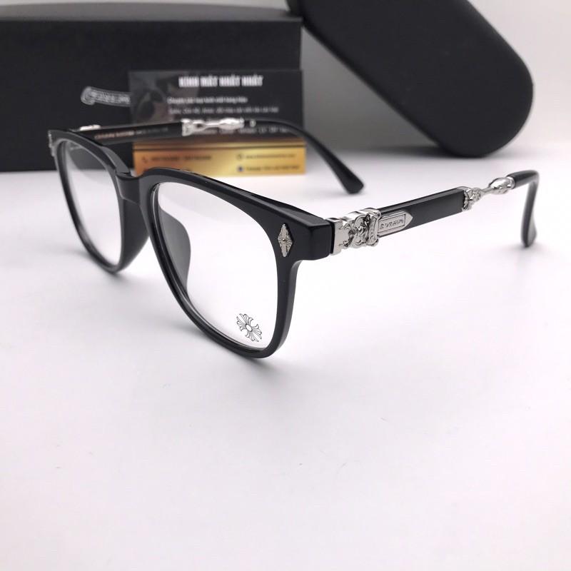 Chrome Hearts Fashion Eyeglass Frames for Men and Women, Oval Full Rim in European Style with Natural Material Lens - PC Frame, UV Protection - Unisex