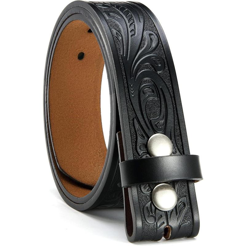 Western Belts for Men Women without Buckle,Cowboy Belt 1.5