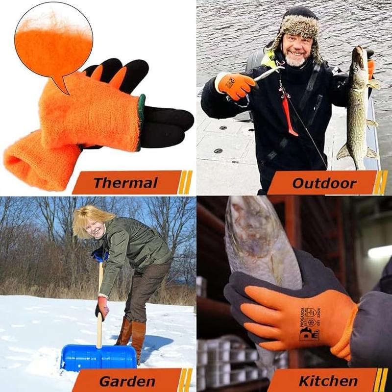 Waterproof Thermal Winter Work Gloves Fleece Liner Insulated Warm for Gardening Car Washing Fishing Outdoor