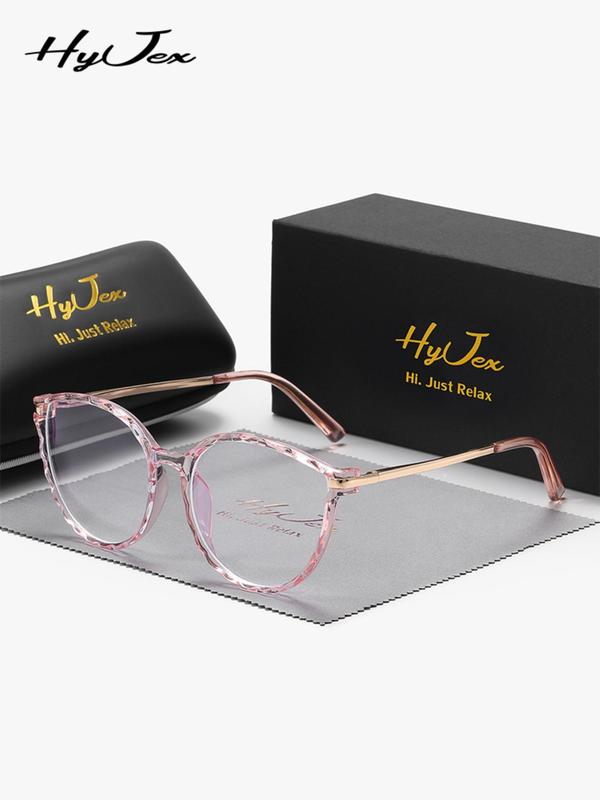 Unisex Vintage Style Eyeglasses with Glasses Cloth & Box, Basic Flat Frame Fashion Eyeglasses for Women & Men, Fashion Eyeglasses for Work, Daily Decor