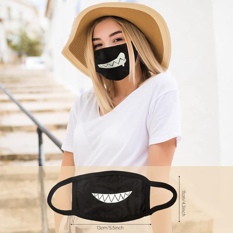 Set of 4 Teeth Pattern Unisex Cotton Blend Anti Dust Face Mouth Mask flo mask