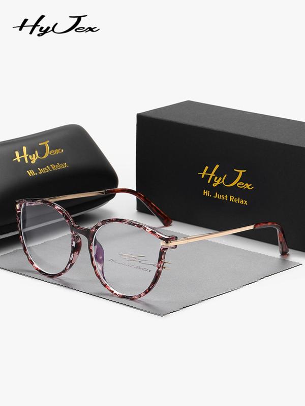 Unisex Vintage Style Eyeglasses with Glasses Cloth & Box, Basic Flat Frame Fashion Eyeglasses for Women & Men, Fashion Eyeglasses for Work, Daily Decor