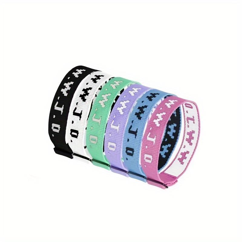 Letter Pattern Braided Wristband, 6 Counts set Adjustable Sports Wristband, Friendship Wristband for Daily Wear and Festival Celebration, Christmas Gift