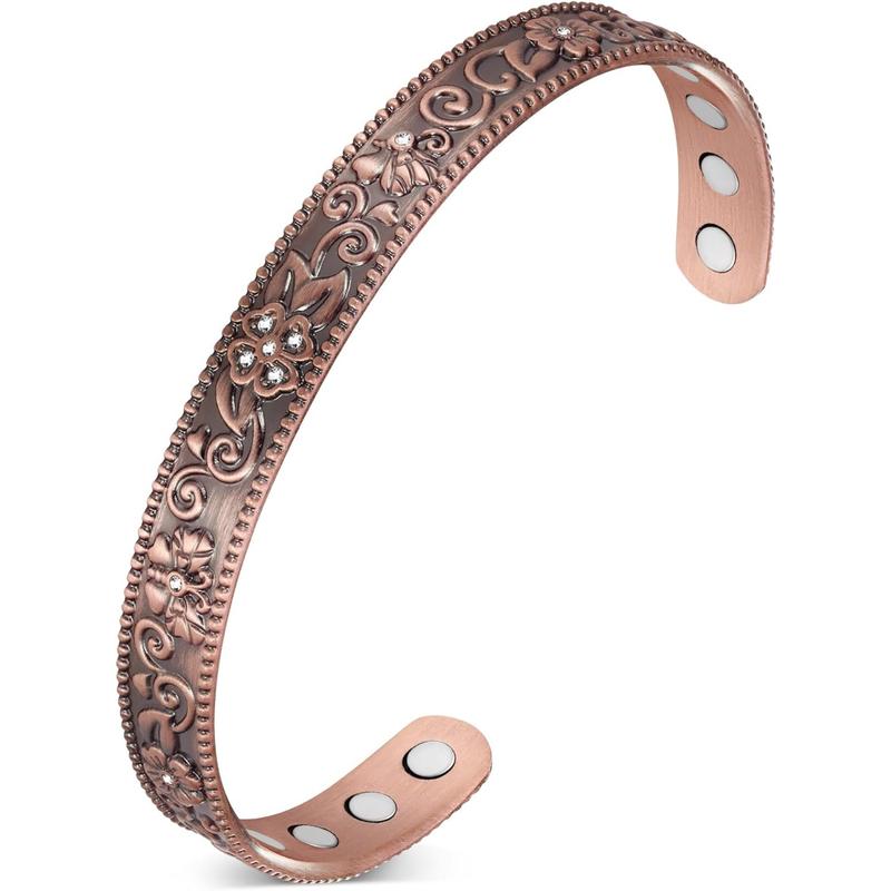 Jecanori Copper Bracelet & Ring for Women, Magnetic Bracelets and Ring, Pure Copper Jewelry Gift