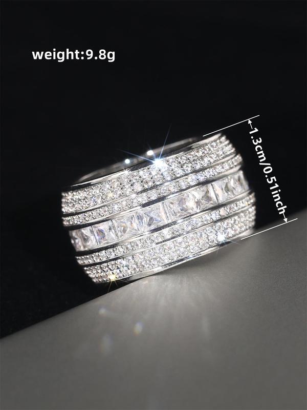 Women's Elegant Rhinestone Decorated Ring, Exquisite Trendy Ring, Fashionable Jewelry for Women As Engagement Anniversary Wedding Party Jewelry Gift