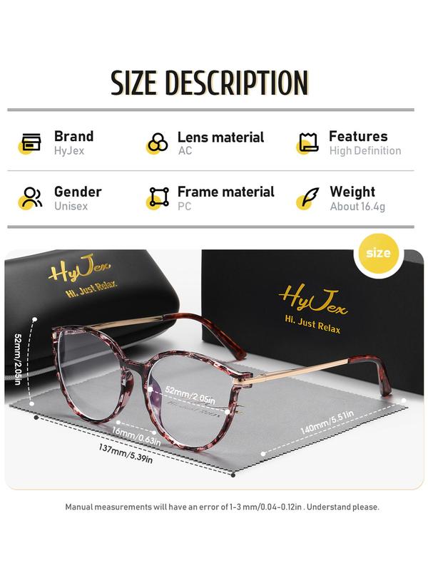 Unisex Vintage Style Eyeglasses with Glasses Cloth & Box, Basic Flat Frame Fashion Eyeglasses for Women & Men, Fashion Eyeglasses for Work, Daily Decor