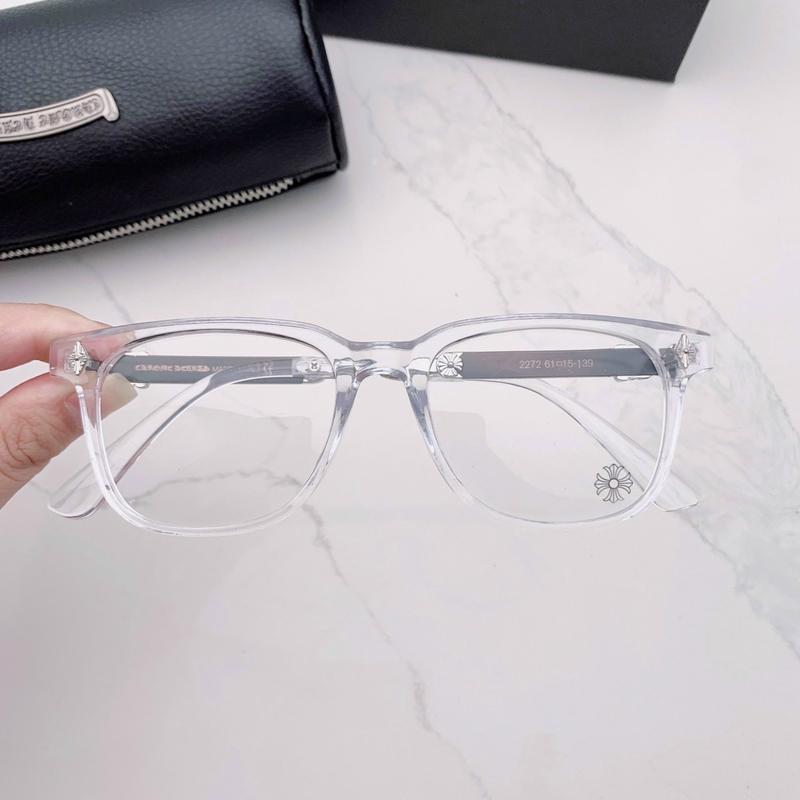 Chrome Hearts Fashion Eyeglass Frames for Men and Women, Oval Full Rim in European Style with Natural Material Lens - PC Frame, UV Protection - Unisex