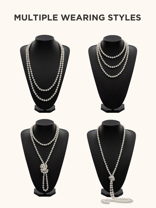 BABEYOND 1920s Accessories for Women - Flapper Headpiece Feather Great Gatsby Accessories for Women Pearl Necklace Gloves