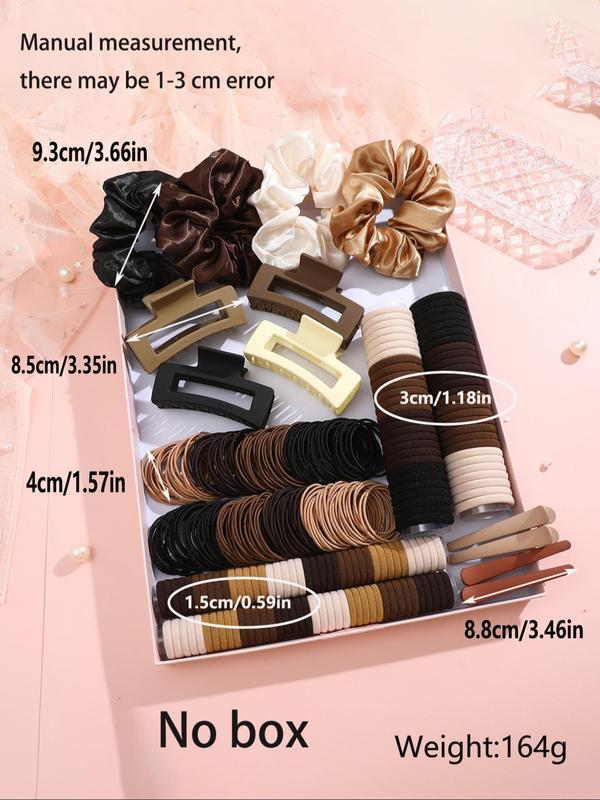 Random Color Hair Accessories Set, without Box, Including Hair Tie & Hair Claw & Hair Clips Set, Casual Versatile Hair Accessories for Women & Girls