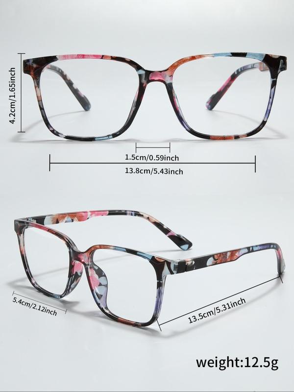 1 Pair Simple Casual Eyeglasses for Everyday Use, Summer Floral Pattern Matching Fashion Eyeglasses, Travel Accessories