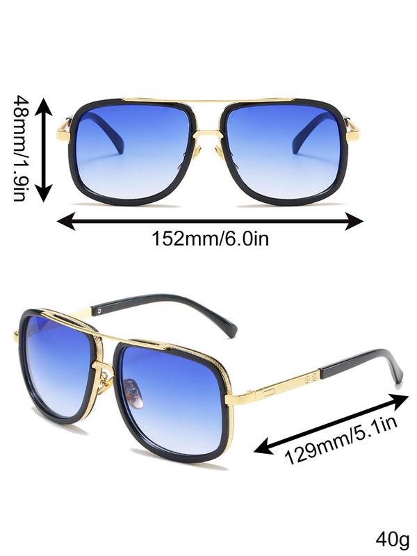 Street Style Summer Sunglasses, Men's 2024 Summer New Glasses, Trendy Square Frame Sunglasses for Everyday Use, Accessories for Outdoor Back To School