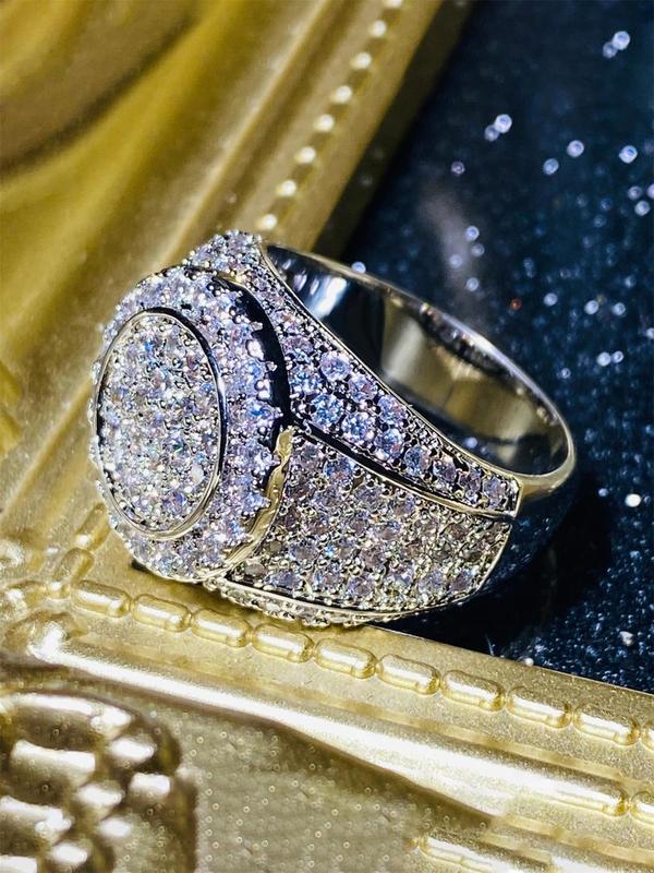 Fashion Rhinestone Decorated Engagement Ring, Fashion Jewelry for Party, Daily Decor, Trendy All-match & Exquisite Jewelry for Birthday Gift