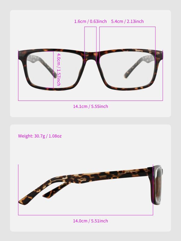 Simple Anti-blue Light  Rectangle Frame Eyeglasses for Everyday Use, Basic Geometric Frame Fashion Eyeglasses for Men and Women, Fashion Eyewear for Daily Wear