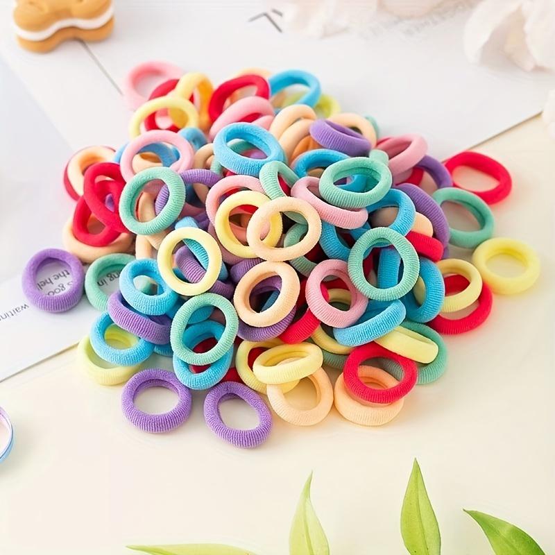 100pcs set Vibrant Elastic Hair Loops - Ponytail Holder Accessories for Women - Stylish Daily Wear Hairdressing Essentials with Colorful Design