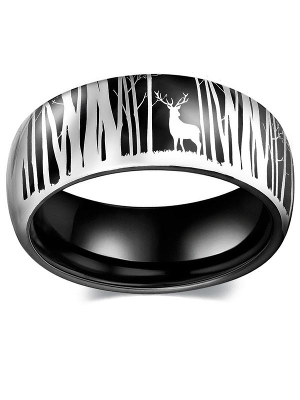 Minimalist Style Deer Pattern Ring, 2024 New Dainty Jewelry for Daily Clothing Decor, Party, Chic All-match Jewelry As Gift for Girlfriend & Boyfriend