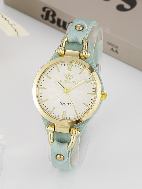 Women's Fashion Round Dial Quartz Watch, Casual Trendy Analog Watch, Fashionable Wristwatch for Women & Girls As Gift without Box