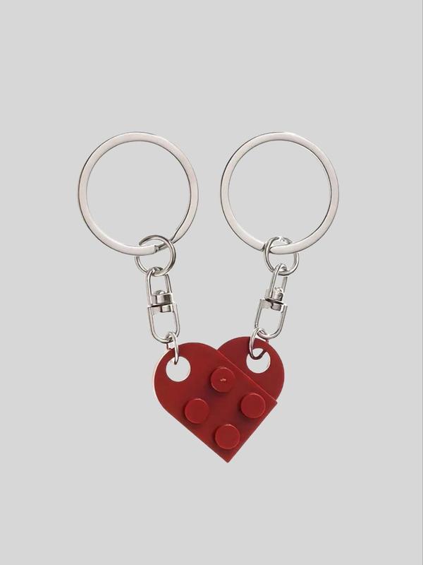 Summer Cute Heart Design Keychain, Geometric Decor Keychain for Men & Women, Gift for Birthday Party