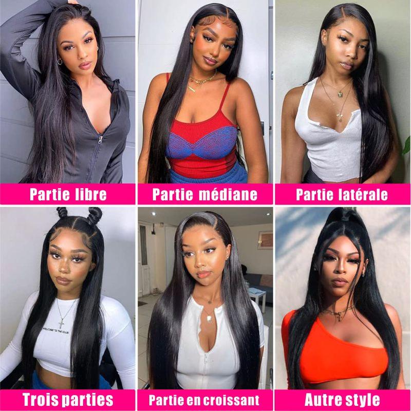 Bling Hair Straight Lace Front Hair Wigs 13x4 13x6 Lace Frontal Human Hair Wig for Women Brazilian Natural Black Hair 180% Density Pre-Plucked Hair Wig On Promotion