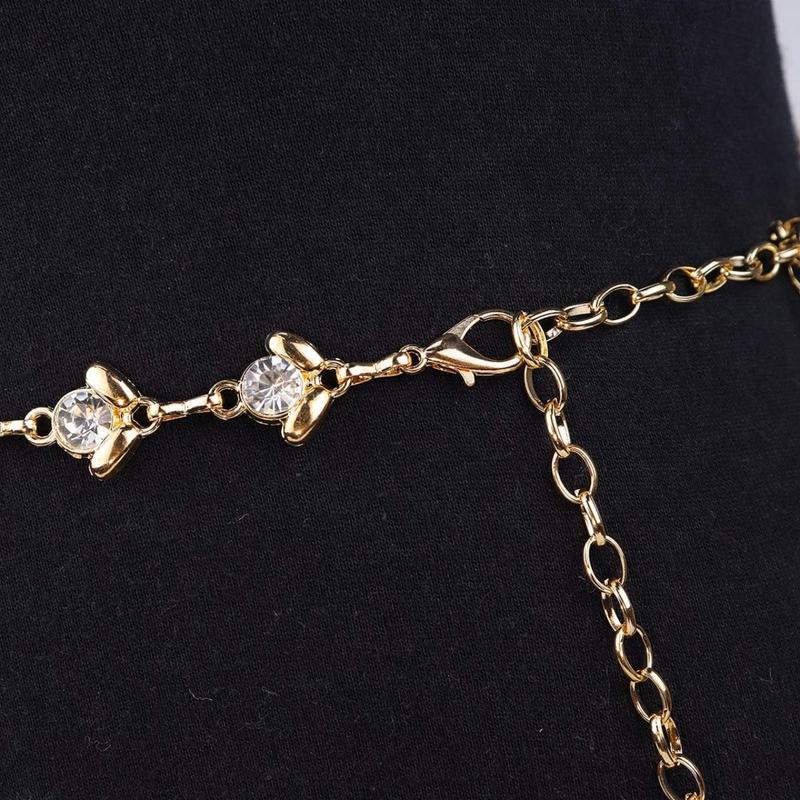 Chain Belt for Women Rhinestone Faux Crystal Waist Belts for Dress Gift