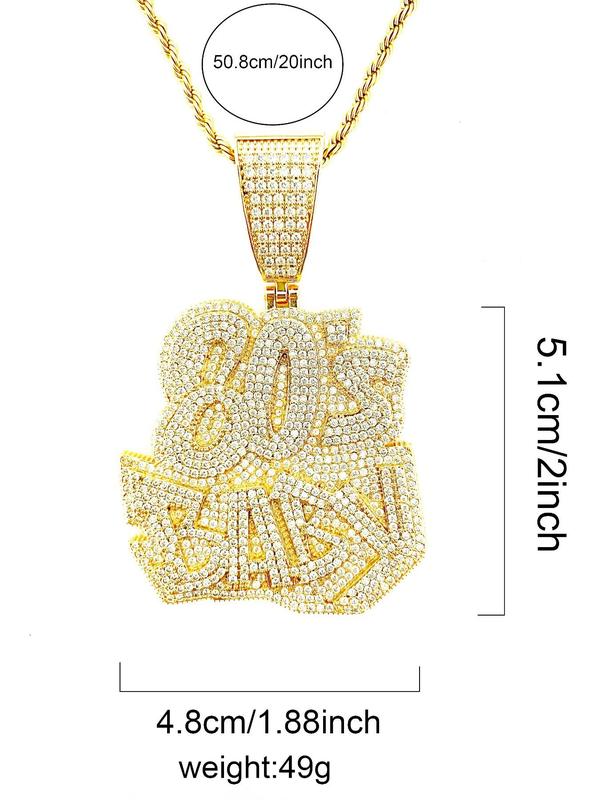 Hip Hop Rhinestone Letter Design Pendant, 2024 New Style Fashion Jewelry for Party, Daily Clothing Decor, Trendy All-match & Exquisite Jewelry for Birthday Gift