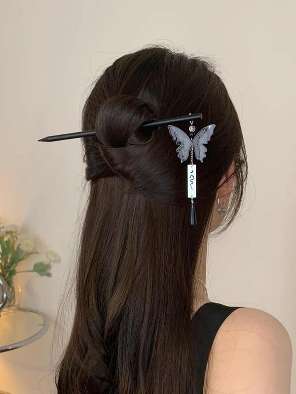 Elegant Butterfly Hair Pin, Women's Long Bob Ponytail Decoration