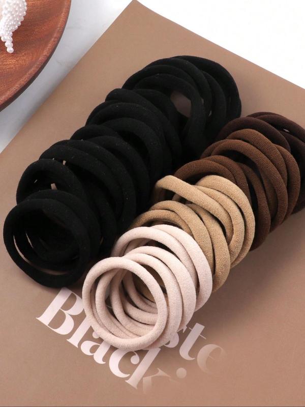 Solid Color Hair Tie, High Elasticity Hair Tie, Hair Accessories for Women & Girls, Minimalist Headwear Suitable for Thick Hair