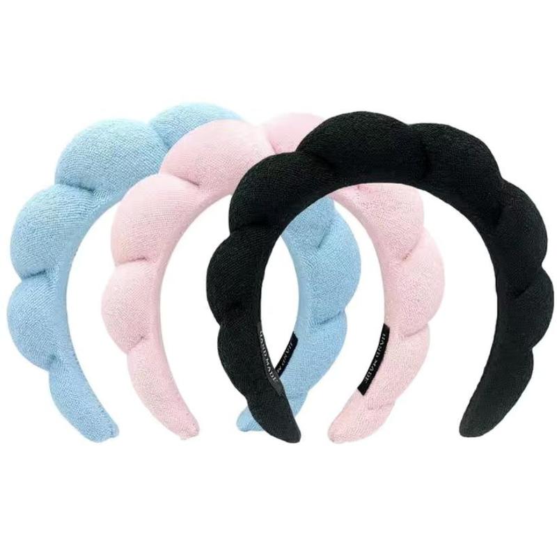 Summer Face Washing Hair Hoop, Trending Products, 3 Counts set Soft Fluffy Sponge Headband for Daily Use, Non-slip Hair Band for Women & Girls, Summer Essentials