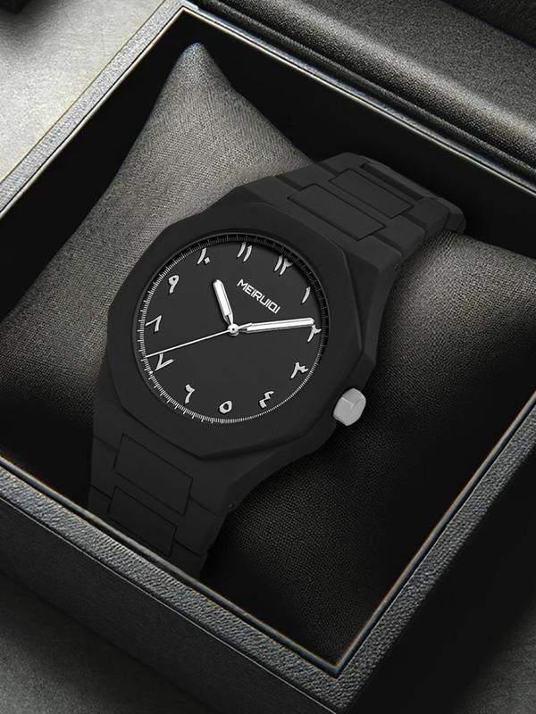 Men's Business Fashion Round Dial Quartz Watch, Simple Style Wristwatch, Trendy Matching Watch As Gift for Men with Box