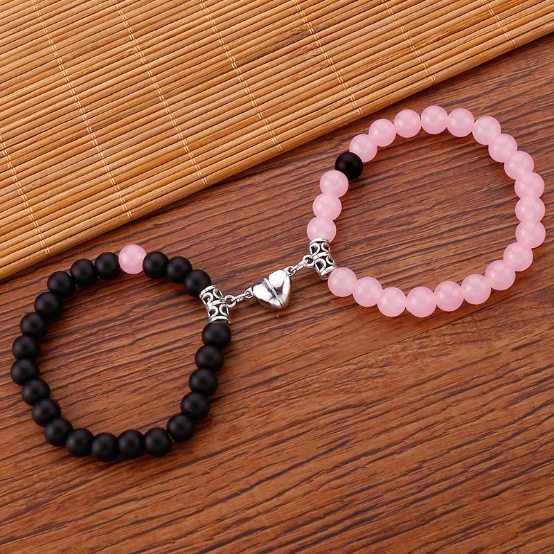 {Sincere gift} A pair of 8MM love couple bracelets as a gift for your lover, couple beaded bracelets