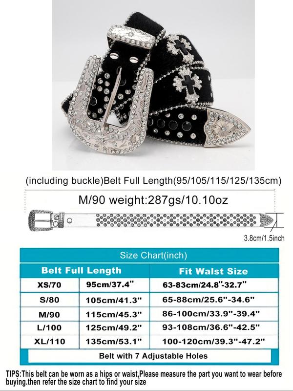 Y2k Rhinestone Decor Belt for Women, 2024 Trendy Wide Waistband for Party, Designer Belt, Country Rivet Full Rhinestone Men & Women Accessories for Daily, Male Accessories Goth Fall Outfits, Fall Freshness Outfits