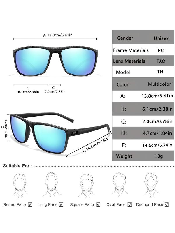 Unisex Square Polarized Sunglasses, Casual Sun Protection Glasses Trends 2024 for Women for Outdoor Activities, Fishing, Driving, Hiking, Cycling, Running