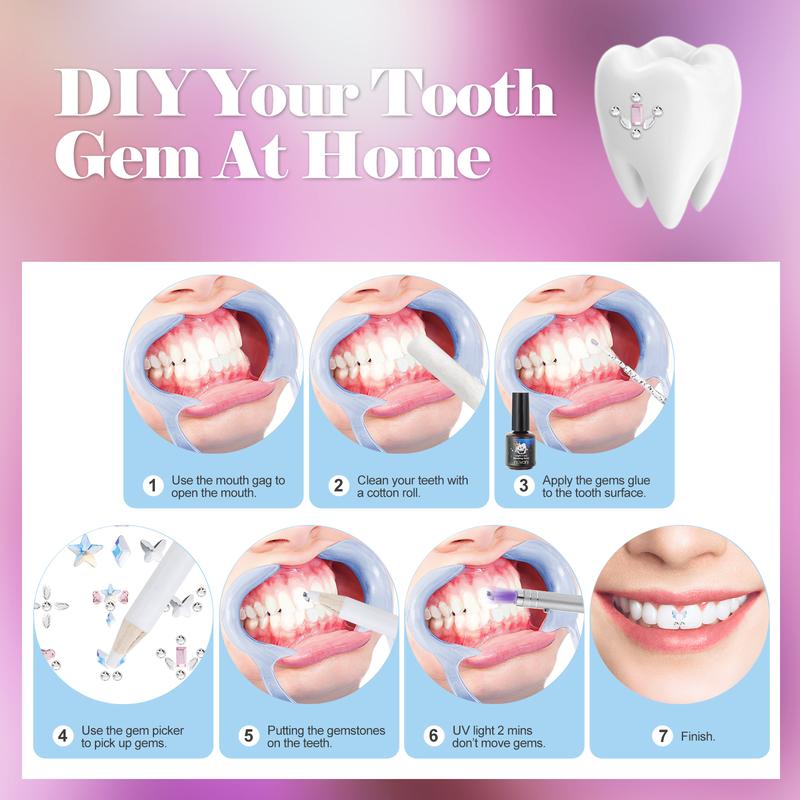 Novani Tooth Gem Kit – 260 crystals, easy to install and remove, perfect for parties, birthdays, and gifts, professional tooth gem kit.