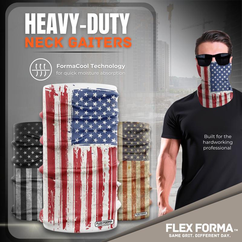 Flex Forma Patriotic Gray Thermal Neck Gaiter for Men and Women