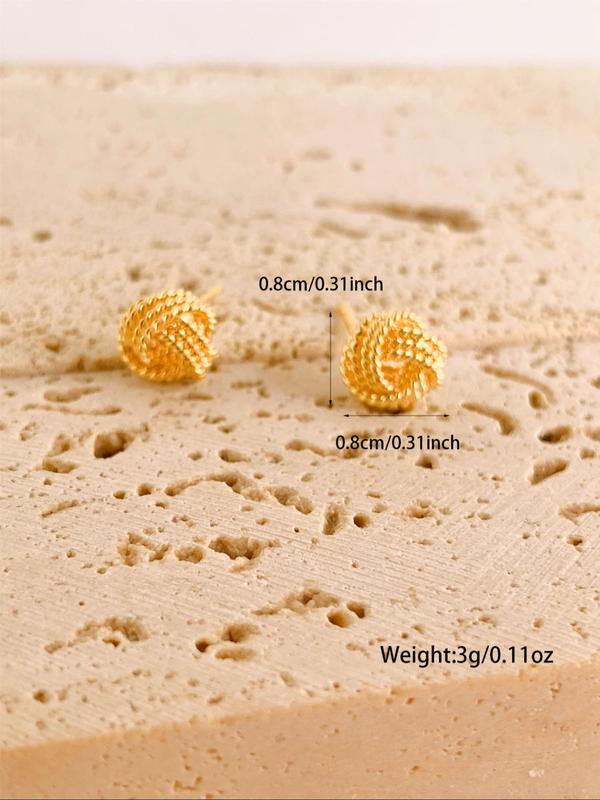 Simple Twist Round Design Stud Earrings, Simple Elegant Ear Jewelry for Women, Fashion Accessories for Party, Daily Clothing Decor