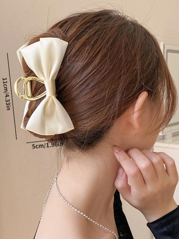 Elegant Bow Decor Hair Claw Clip Gift for Girlfriend, Casual Versatile Shark Clip for Women & Girls, Exquisite Jewelry As Gifts for Girlfriends