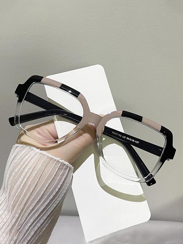 Trendy Leopard Pattern Square Frame Eyeglasses, Fashionable Eyeglasses for Women, Fashion Eyeglasses for Work, Daily Decor, Perfect for Student Daily Use