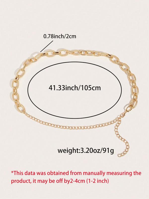 Women's Elegant Chunky Chain Belt, Minimalist Trendy Chain Belt, Fashionable All-match Clothes Accessories for Daily & Party Decoration