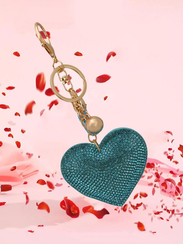 Fashionable Pu Leather Heart Shaped Keychain, Tassel Decorated Alloy Bag Charm for Women & Girls, All-match Fashion Accessories for Daily Wear