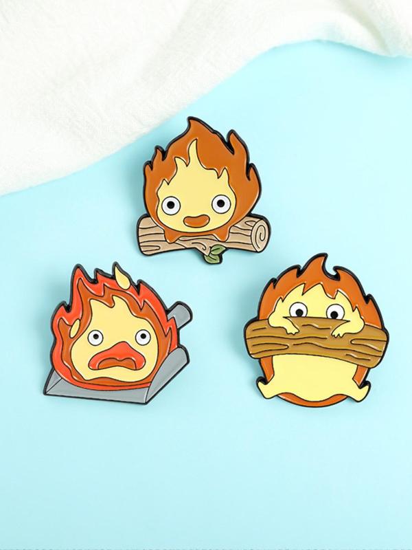 Cartoon Fireman Design Brooch, Cute Alloy Badge for Backpack & Jeans & Jacket, Fashion Accessories for Women & Men