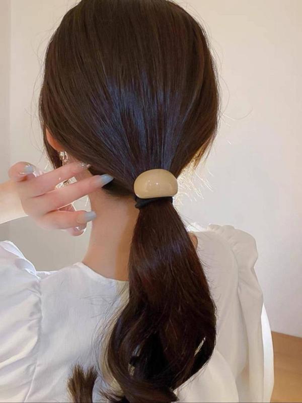 Geometric Design Hair Ties, Casual Simple High Stretch Ponytail Holder, Versatile Hair Accessories for Women & Girls Daily Hairstyle Use