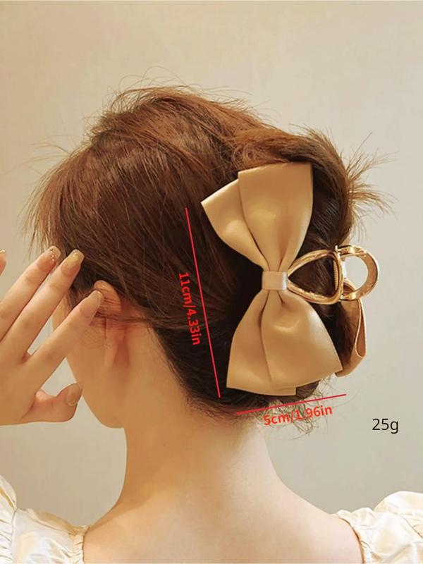 Elegant Bow Decor Hair Claw Clip Gift for Girlfriend, Casual Versatile Shark Clip for Women & Girls, Exquisite Jewelry As Gifts for Girlfriends