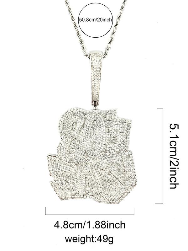 Hip Hop Rhinestone Letter Design Pendant, 2024 New Style Fashion Jewelry for Party, Daily Clothing Decor, Trendy All-match & Exquisite Jewelry for Birthday Gift