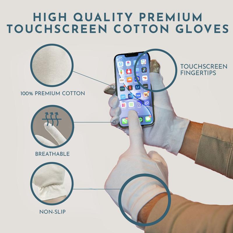 Cotton Moisturizing Gloves | Medium Touchscreen