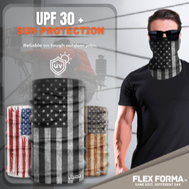 Flex Forma Patriotic Gray Thermal Neck Gaiter for Men and Women