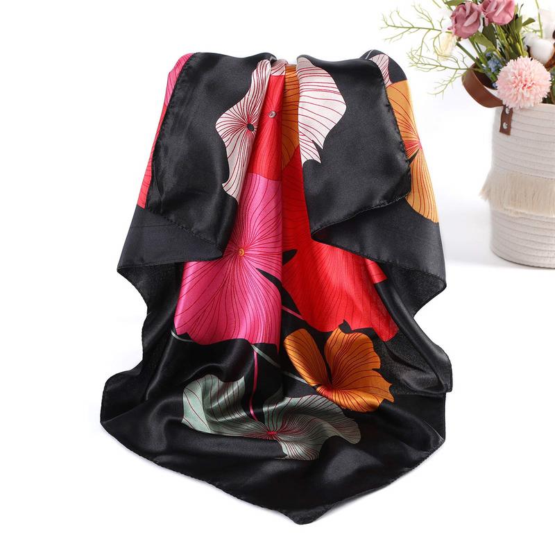 4-piece suit 35'' Printed Large Square Satin Head Scarf Neck Scarves for Women Silk Like Neck Hair Kerchief Bandanas Sleeping Head Wraps Hair Band Headscarf Man Hair Accessories